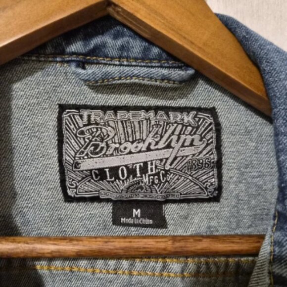 Brooklyn Cloth No Cap Retro 90s Graphics Denim Jeans Jacket Men's Sz M - Picture 2 of 10